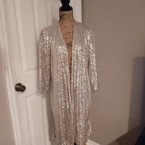 Ladies Silver Sequin Cover NWT